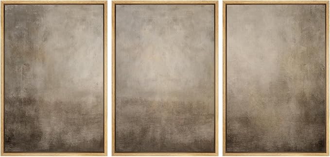 MUDECOR Framed Wall Art Print Set Neutral Abstract Landscape Illustrations Modern Art Boho Decorative Colorful Chic for Living Room, Bedroom, Office - 16"x24"x3 Natural