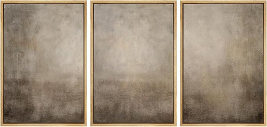 MUDECOR Framed Wall Art Print Set Neutral Abstract Landscape Illustrations Modern Art Boho Decorative Colorful Chic for Living Room, Bedroom, Office - 16"x24"x3 Natural