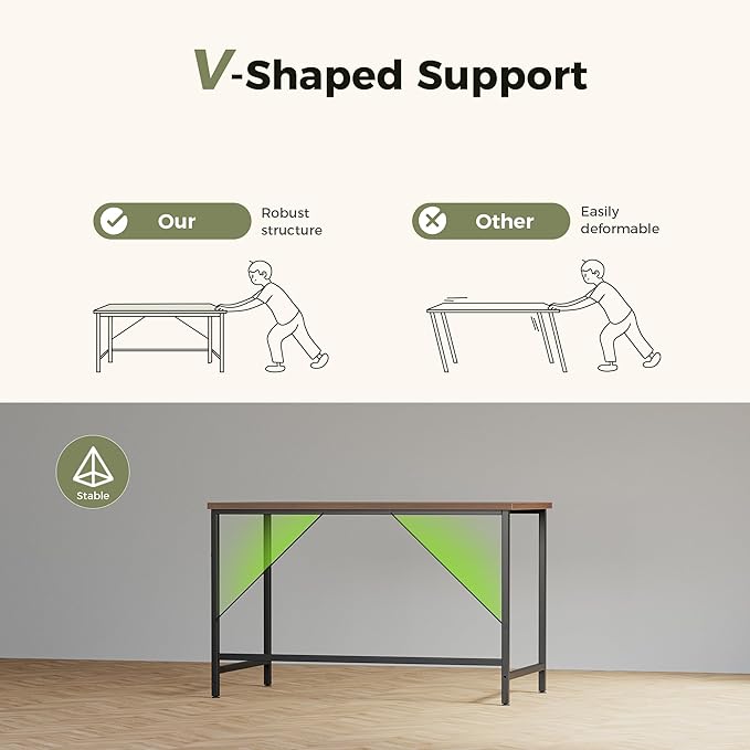 Mericonia 48 inch Computer Desk, Gaming Desk for Small Spaces, Modern Simple Style Table for Home Office, Study Student Writing Table