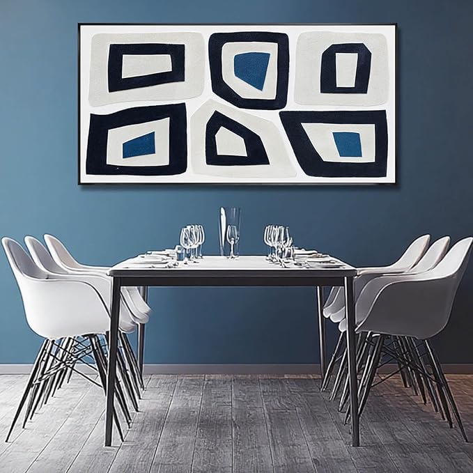 SOUGUAN Abstract Canvas Wall Art Line Oil Painting Modern Pictures 24"x48" Decorations for Bedroom Office Artwork Kitchen Poster
