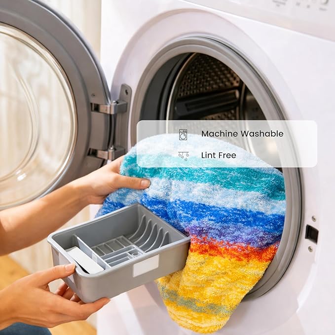 SEMAXE Colorful Bath Towel Set, 100% Cotton Bathroom Towels with Hanging Loops, Luxury 8 Piece Towel Set Include 2 Bath Towels, 2 Hand Towels, 4 Washcloths