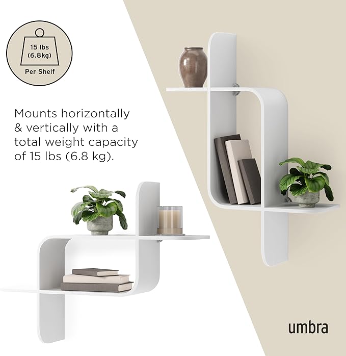 Umbra Montage Wall Shelf, White