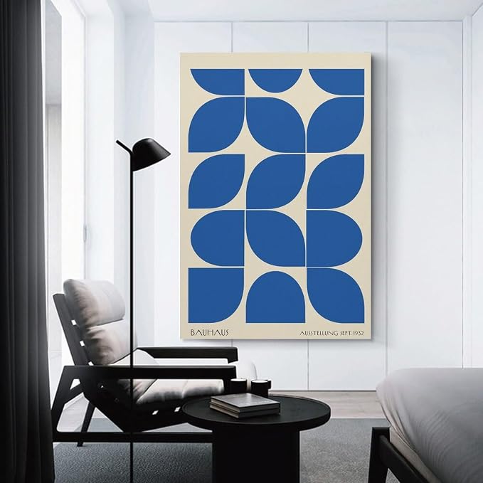 FideMm Bauhaus Poster Wall Art,Exhibition Wall Art, Stylish Mid Century Home Decor Poster for Room Aesthetics Canvas Wall Art Poster And Print Unframe-style 16x24inch(40x60cm)