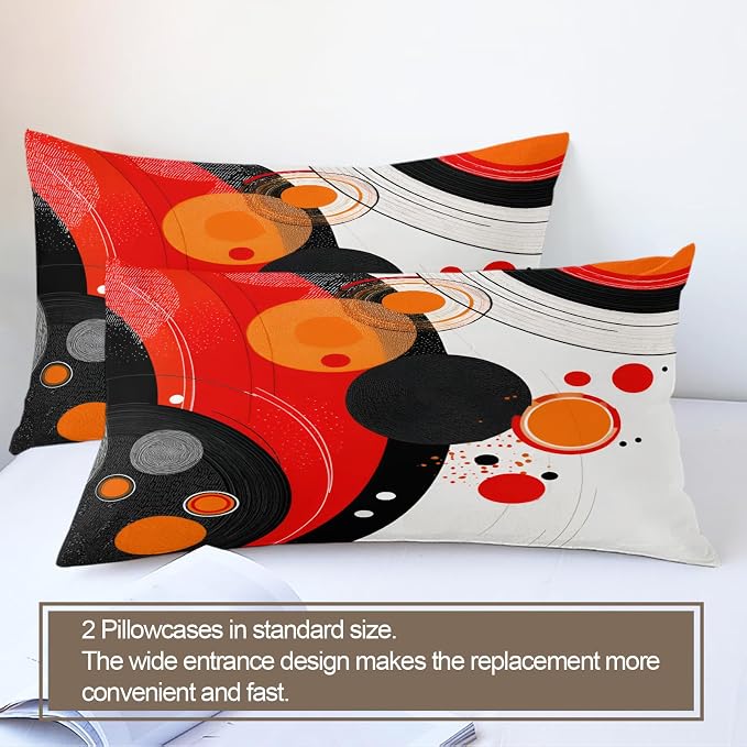 Modern Abstract Duvet Cover Twin Fashion Microfiber Bedding Set 2 Piece for Kids Decor Colorful Geometry Comforter Cover and 1 Pillow Sham with Zipper Closure