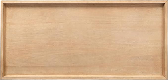 Kate and Laurel Eastmont Rectangle Wood Coffee Table, 46 x 22 x 17, Light Natural, Large Mid-Century Wooden Living Room Table with Stylish Tapered Legs and Adjustable Feet