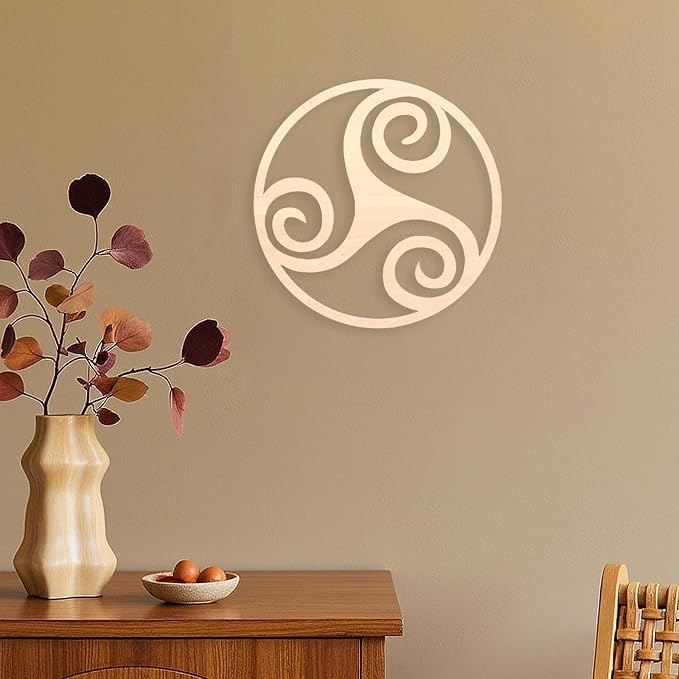 HouseVibe Geometric Wood Wall Art Ornament Creative Collection 11.8 Inch Wall Sculpture Hanging Decoration for Office Dining Room Entryway- Style C