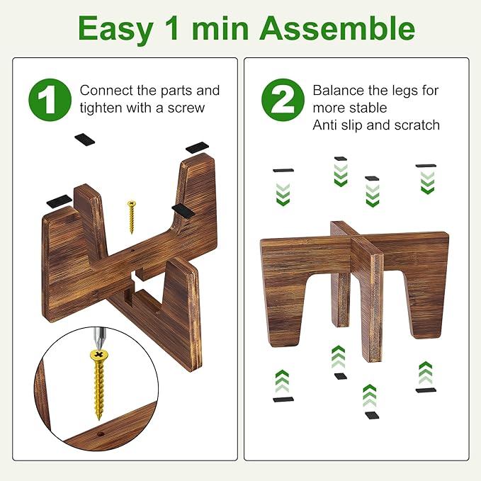 Plant Stand Indoor Outdoor, Plant Holder Sturdy Single Flower Pot Stand Planter Stand Stool Display Decorative for Desktop Counter Room (Natural 10")