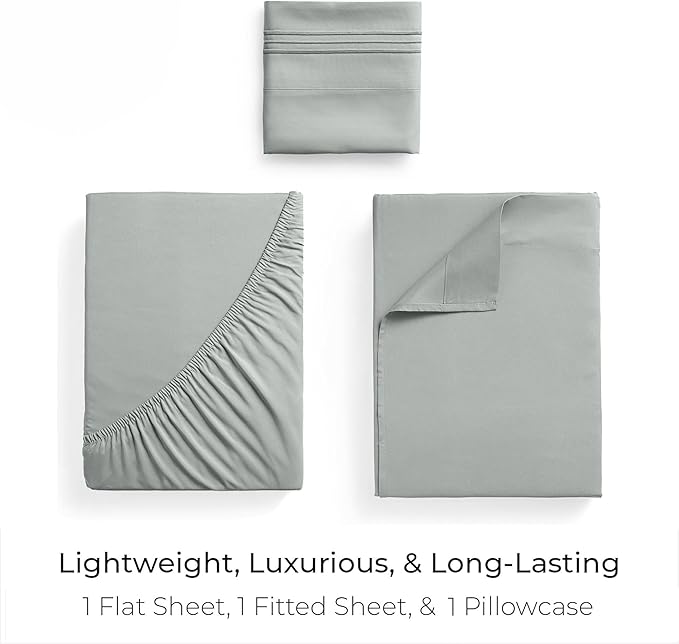 Mellanni Twin XL Sheets Set - 3 PC Iconic Collection Bedding - Hotel Luxury, Extra Soft, Cooling Bed Sheets - Wrinkle, Fade, Stain Resistant (Twin Extra Long, Spa Mint)