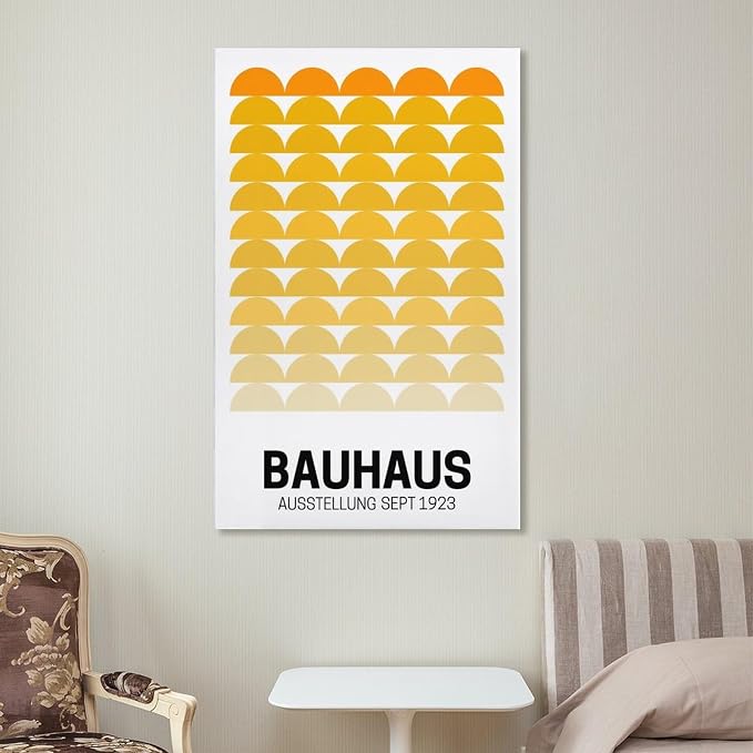 FideMm Bauhaus Vintage Poster,yellow Abstract Retro Art,Bauhaus Wall Art Poster for Room Aesthetics Canvas Wall Art Poster And Print Unframe-style 16x24inch(40x60cm)