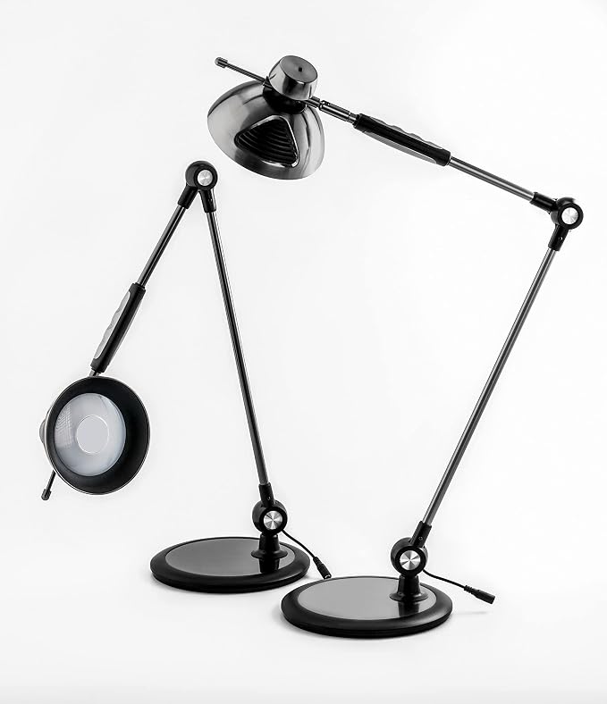 OTUS Desk Lamp Bundle for Home Office, Gesture On Off Architect Swing Arm Plus LED Desk Lamp with Wireless Charger, Touch Dimmable, 3 Color Temps, Eye Care Lighting for Study, Reading, Video Calls