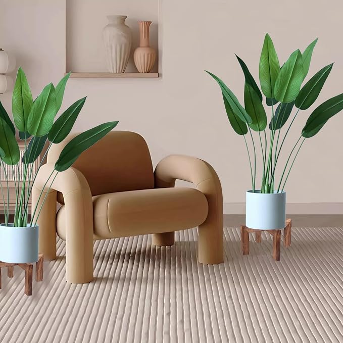 Indoor Plant Stand, Wooden Flower Pot Holder, suitable for 5-12 inch flower pots, Home and Garden (Wood Color-1 pack)