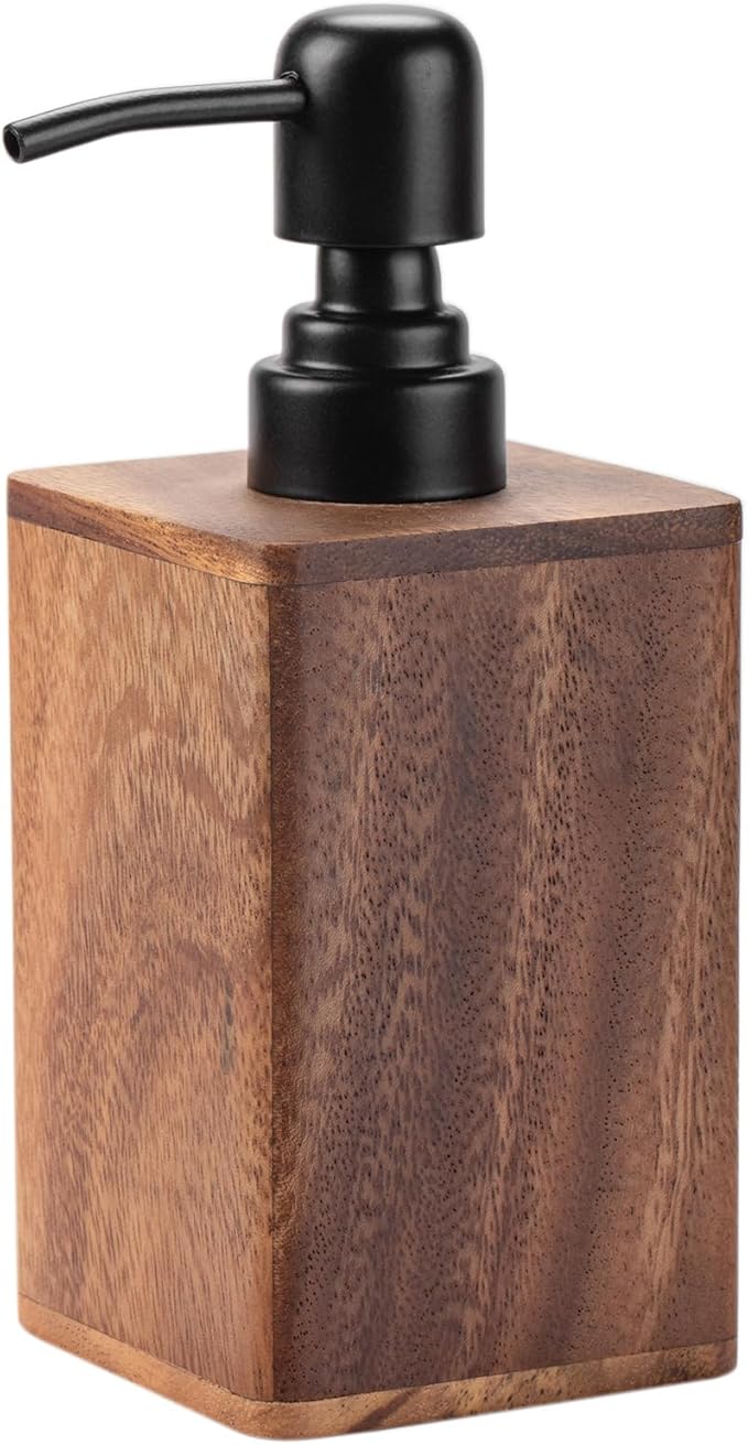 Solid Wood Lotion Jars, Push-Type Dispensing Bottles, Hand sanitizer Shower Gel Storage Jars (7oz/200ml)
