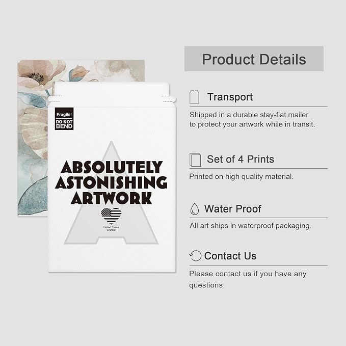 SIGNWIN Adhesive Canvas Poster Botanical Floral Nature Wilderness Photography Realism Decorative Rustic Cozy Zen for Living Room, Bedroom, Office - 11"x14"x4