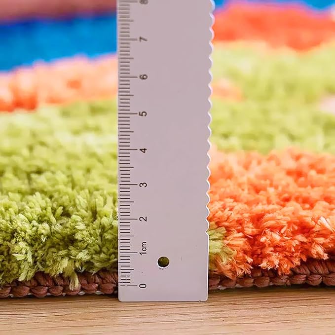 UKELER Colorful Moss Rug for Living Room 3D Shag Moss Area Rugs for Home Decor Non Slip Washable Kids Play Rug Laundry Room Decor 70.8''x37.4''