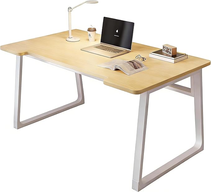 Computer Desk 39.4 Inch Small Office Desk with Wood Top and Metal Frame, Study Writing Desk for Home, Bedroom, Gaming, U-Shaped Leg Design, Modern Simple