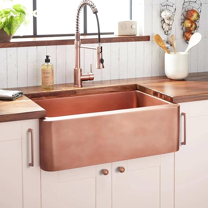 Goo-Ki Brushed Copper Cabinet Pulls with 3.8''Hole Centers, Modern Style Zinc Alloy Cabinet Handles for Dresser,Wardrobe,Cupboard- 6 Pack