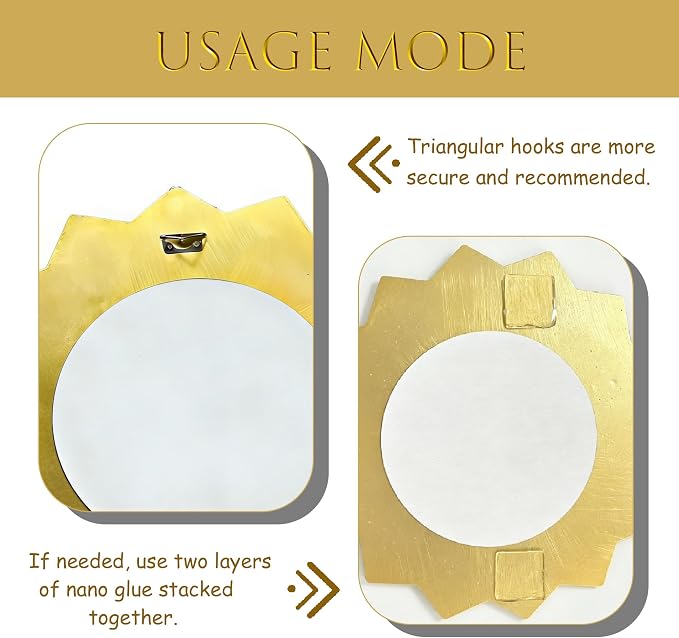 Vintage Gold Round Sunburst Mirror,with Exquisite Relief Elegant Wall Decor,Resin Decorative Mirrors Suitable for Gallery Living Rooms(Gold 12")