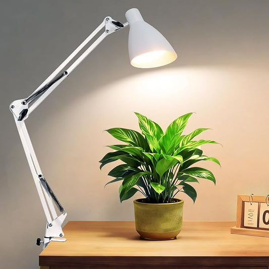 LED Desk Lamp with Clamp, 32" Classic Swing Arm Architect Desk Lamp 5 Color Modes 10 Brightness Level, Home Office Task Lamps Adjustable Gooseneck Clip-on Table Light for Reading, Home Working, Study