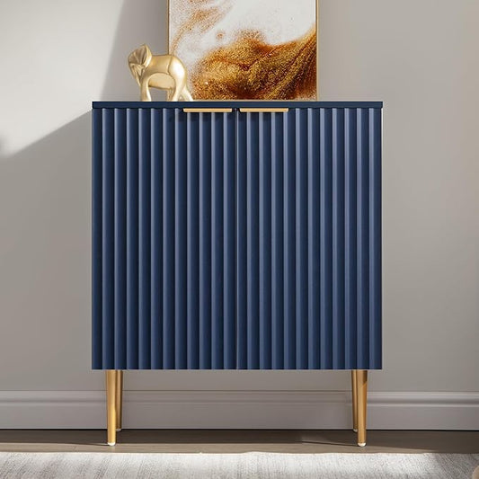 SICOTAS Sideboard Buffet Storage Cabinet, Modern Accent Cabinet with Doors& Adjustable Shelf, Credenza Buffet Table Console Coffee Bar for Kitchen Living Entryway, Navy Blue