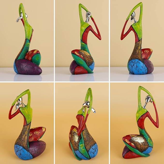Yoga Statues Figurines for Home, Colorful Abstract Women Figurines, Minimalist Abstract Art Woman Statues, Modern Living Room Room Porch Centerpieces Bookcase Entryways Desktop Decor Crafts