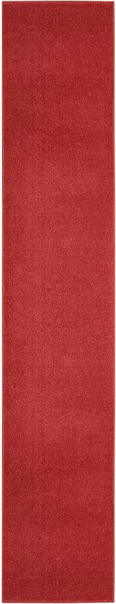 Nourison Home Nourison Essentials Brick Red 2'2" x 20' Area Rug - Easy Clean, Non Shedding, Bed Room, Living Room, Dining Room, Kitchen (20' Runner)