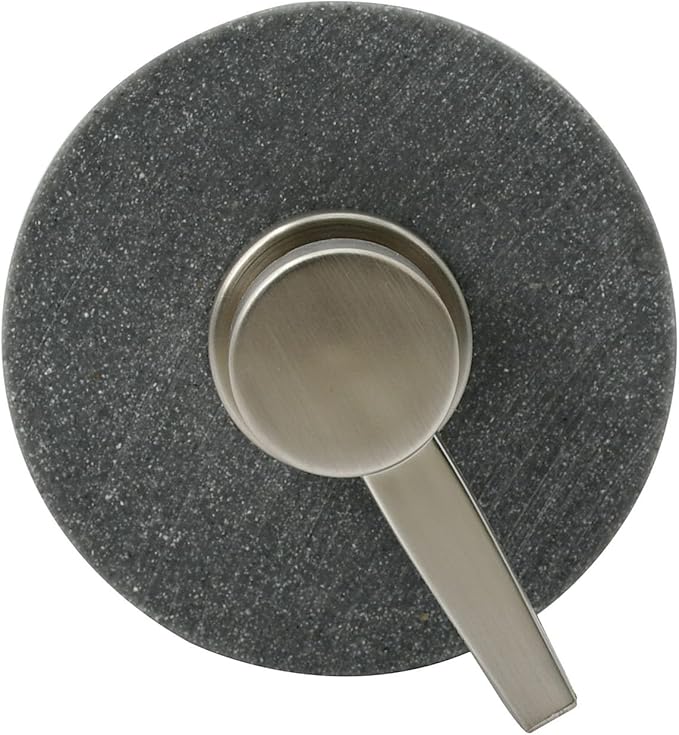 Resin Neutral Gray Sandstone Conditioner Engraved Bottle Refillable Pump Dispenser, Durable Waterproof Resin Construction for Bath, Shower - Gray Sandstone Satin Nickel Pump