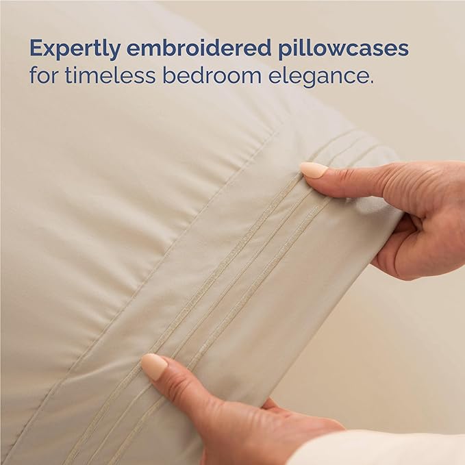 Full Size 4 Piece Sheet Set - Comfy Breathable & Cooling Sheets - Hotel Luxury Bed Sheets for Women & Men - Deep Pockets, Easy-Fit, Extra Soft and Wrinkle Free Sheets - Wheat Oeko-Tex Bed Sheet Set