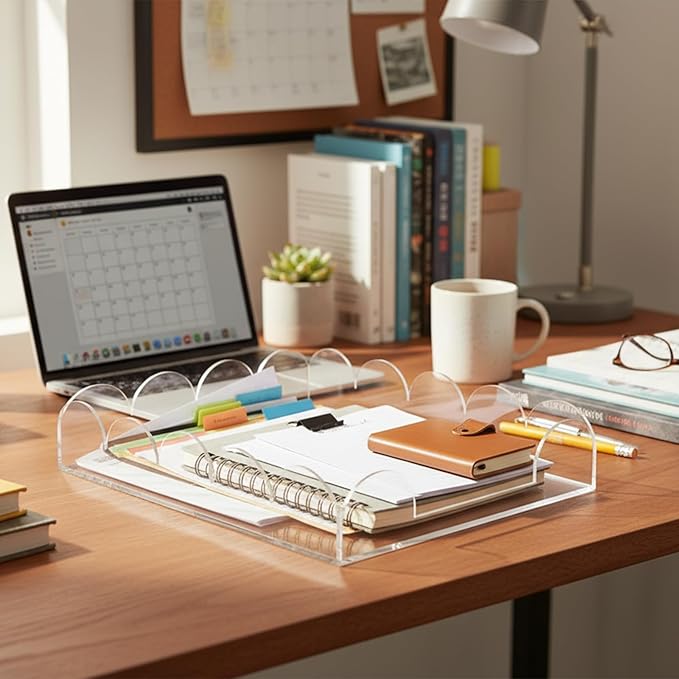Acrylic Letter Tray,Desk Organizers and Accessories for Papers,Documents,Folders,Notebooks and Stationery,Magazine File Holder for Office,Home and Classroom