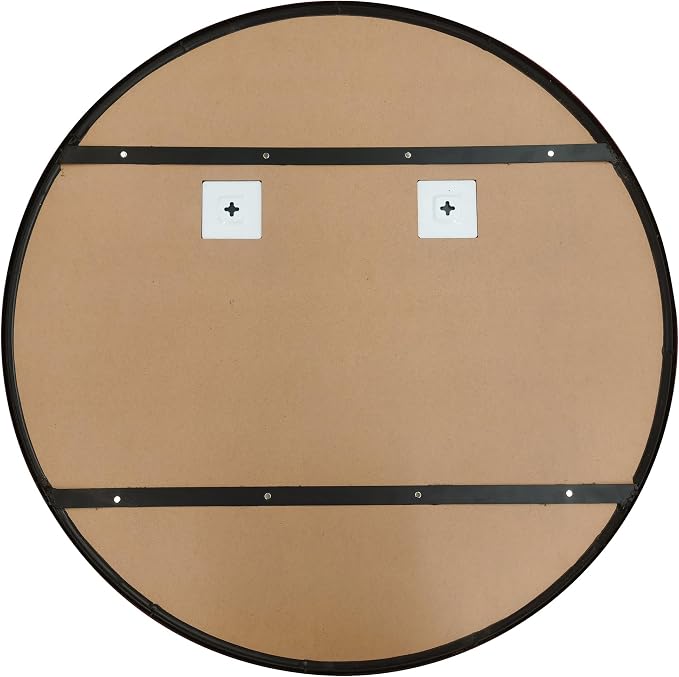 Design House 36-Inch Violette Wall Mirror – Round Mirror with Black Iron Metal Frame – Midcentury Modern Design for Entryway, Vanity, Living Room, Bathroom, 589887