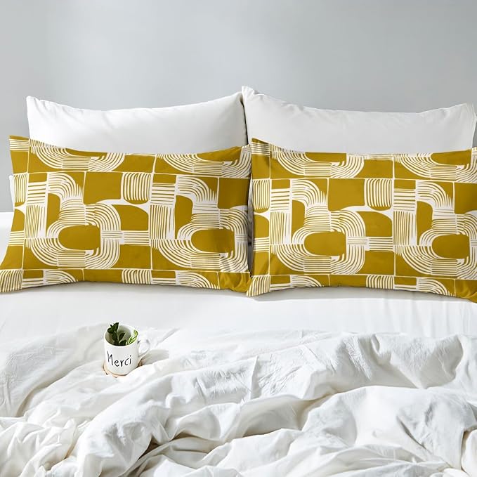 Erosebridal Boho Ethnic King Bedding Set for Boys Geometric Stripes Comforter Cover for Kids Teens Youth Adult Bohemian Striped Duvet Cover Modern Simple Aesthetics Bed Sets with 2 Pillow Cases