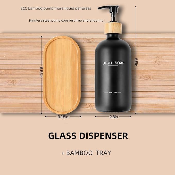 Black and White Soap Dispenser, Dish Soap Dispenser for Kitchen Decor(Black&White)