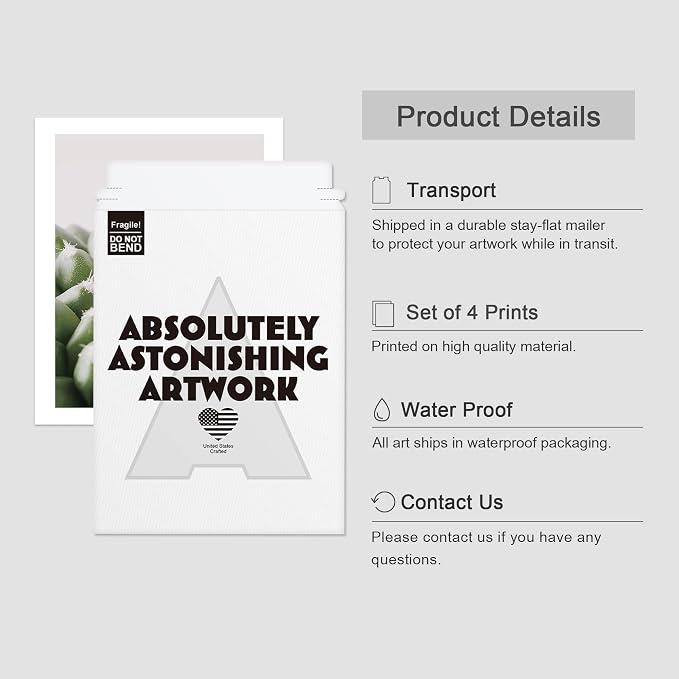 SIGNWIN Adhesive Canvas Poster Tropical Island Green Desert Plant Cactus Snake Plant Nature Wilderness Photography Realism Decorative Rustic Cozy Zen for Living Room, Bedroom, Office - 11"x14"x4