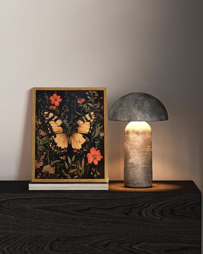 InSimSea Vintage Butterfly Canvas Framed Wall Art, Painted Canvas Art, Insect Themed Wall Art, Nature Themed Decor for Living Room, Bedroom, Bathroom, Kitchen, 8x10in