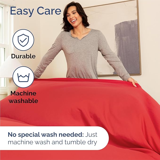 King Size 4 Piece Sheet Set - Comfy Breathable & Cooling Sheets - Hotel Luxury Bed Sheets for Women & Men - Deep Pockets, Easy-Fit, Extra Soft & Wrinkle Free Sheets - Red Oeko-Tex Bed Sheet Set