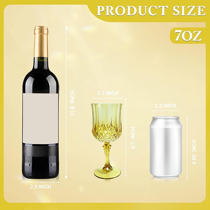 Plastic Wine Glasses, Plastic Goblets Vintage Style Cordial Drinking Glasses for Valentine’s Day, Wedding Reception, Grand Event Party Supplies (100, Gold)