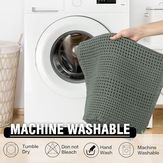 H.VERSAILTEX Upgraded Waffle Bath Mat Super Absorbent Non Slip Bath Rugs for Bathroom Floor Machine Washable Dry Fast Bathroom Rugs for Beside Tub, 24" x 36", Lichen