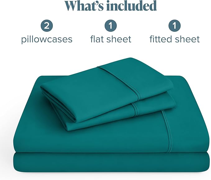 Bare Home Full Sheet Set - 1800 Ultra-Soft Microfiber Full Bed Sheets - Double Brushed - Deep Pockets - Easy Fit - 4 Piece Set - Bedding Sheets & Pillowcases (Full, Emerald)