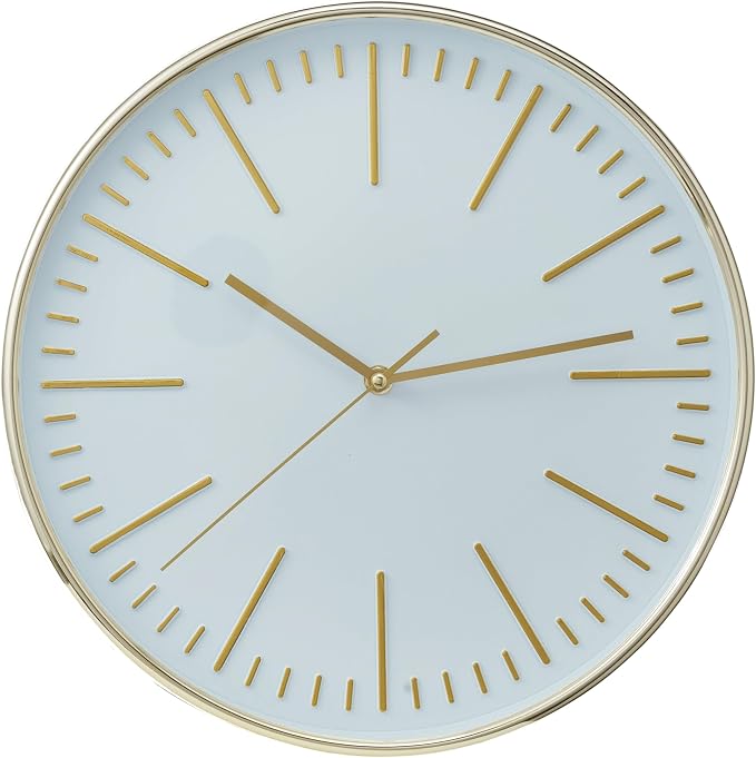 Bloomingville Minimalist Aura Wall Clock, White and Gold