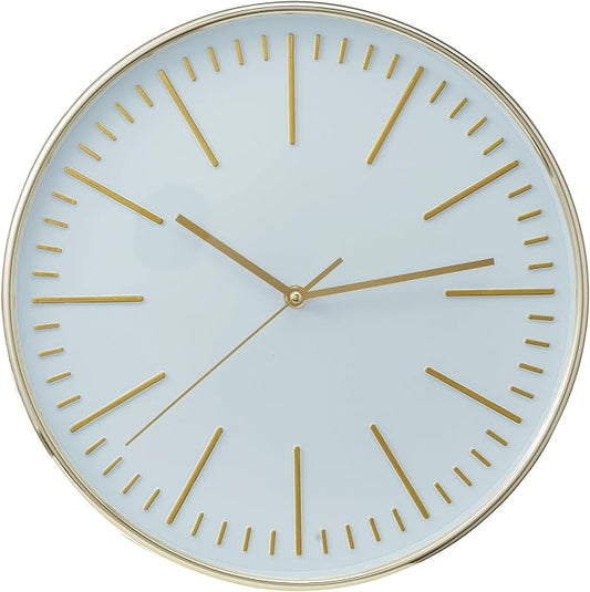 Bloomingville Minimalist Aura Wall Clock, White and Gold
