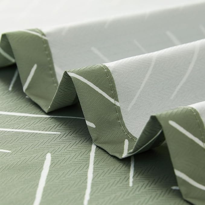 jinchan Extra Long Sage Green Shower Curtain with White Herringbone Striped Zig Zag Chevron Waterproof Fabric Modern Farmhouse Shower Curtains for Bathroom with 12 Hooks 70x84 Inches
