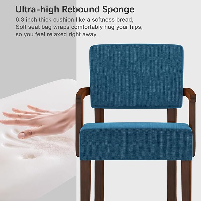 Accent Chair with Solid Wood Frame,Arm Chairs with Soft Seat and Armrests,Upholstered Reading Leisure Chair for Living Room,Bedroom,Office,Waiting Room
