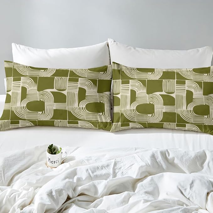 Erosebridal Bohemian Geometric Duvet Cover Toddler Size for Boys Mid Century Abstract Bedding Set Boho Ethnic Comforter Cover for Kids Teens Youth Women Room Modern Abstract Striped Bed Sets