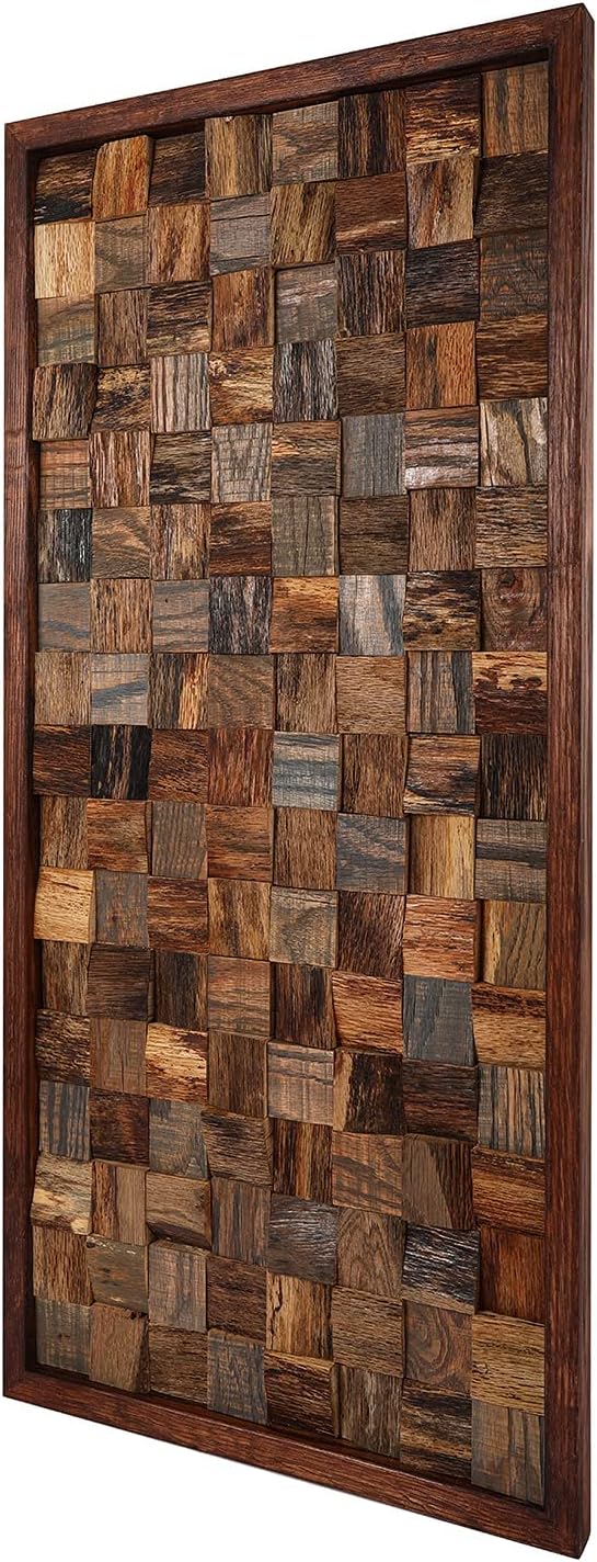 CONSDAN Wood Wall Decor | USA Grown Hardwood, Rustic Wooden Wall Art, Home Decorations for Living Room and Bedroom Aesthetic, Framed and Ready to Hang, Rustic, 36" x 18"