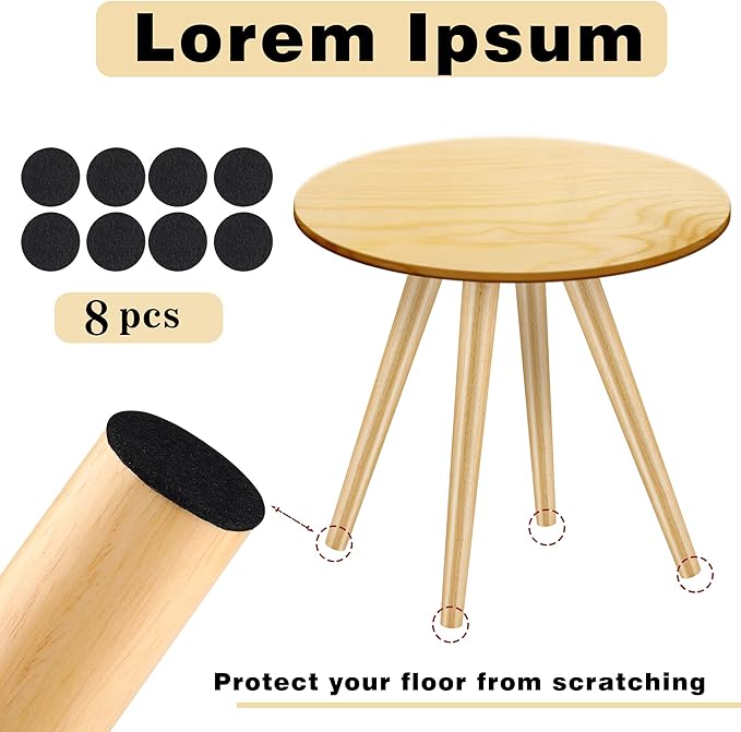 TURSTIN 8 Pieces 16 Inches Table Legs Wood Furniture Legs Tapered Round Replacement Desk Chair Legs Mid Century Furniture Legs for Coffee Table Dresser Night Stand (Wood)