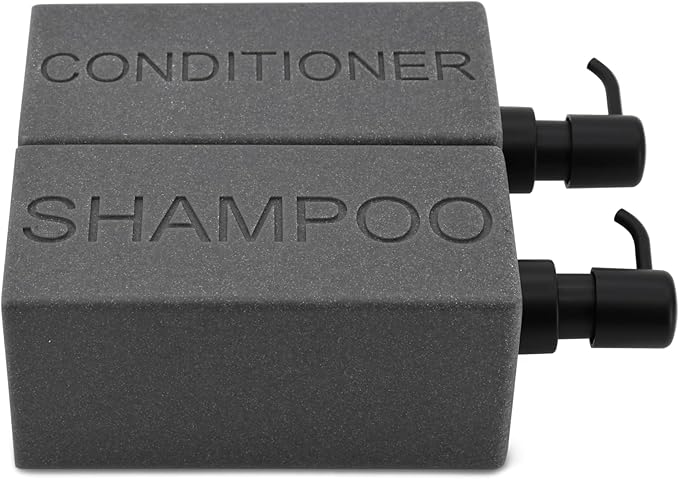 Rectangular Resin Dispenser Premium Bathroom Shampoo Conditioner Body Wash Bottle Modern Refillable Pump Design