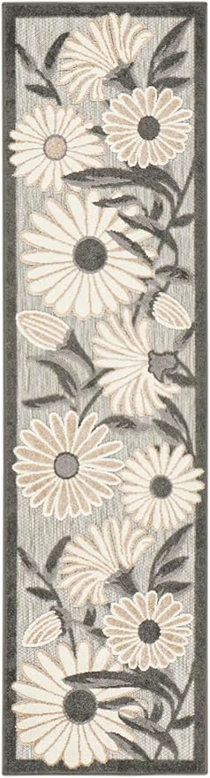 Nourison Home Aloha Beige 2'3" x 8' Area Rug - Easy Clean, Non Shedding, Bed Room, Living Room, Dining Room, Kitchen (8' Runner)