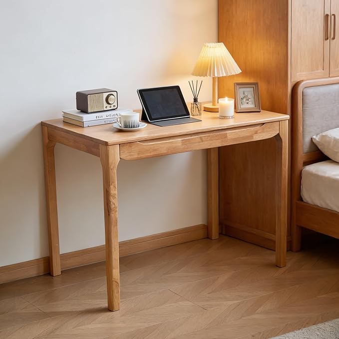 Widen Solid Wood Desk with Drawers,39"X24" Wood Writing Desk for Small Space,Student Computer PC Desks,Home Desks for Work,Gaming Study Desk for Bedroom Escritorios Desk Table (Natural, 39")