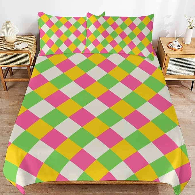 Rainbow Duvet Cover Set, Rainbow Lines Pattern Spectrum of Colors Abstract Art Decorative，Aesthetic Abstract Art Bedding 3 Piece (1 Duvet Cover 86"x70" + 2 Pillow Sham 20"x30")