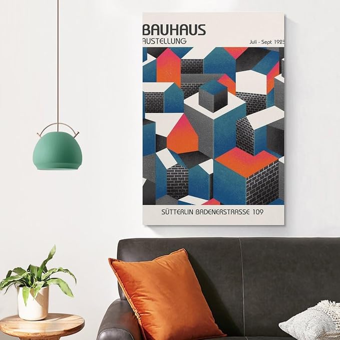 Bauhaus Poster, Bauhaus Print, Bauhaus Wall Art, Modern Home Decor, Bauhaus Exhibition Poster Poster for Room Aesthetics Canvas Wall Art Poster And Print Unframe-style 20x30inch(50x75cm)