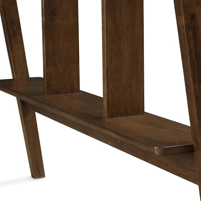 Finch Darren Home Office Desk with Drawer, Mid Century Accent Desk, 43 Inch Wide Simple Modern Study Table, Walnut Brown